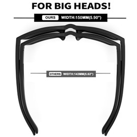 MAXJULI Z87 Sunglasses for Big Wide Heads Men TR90 Ultralight UV400 Protection Sun Glasses (Black/Blue) Z8244