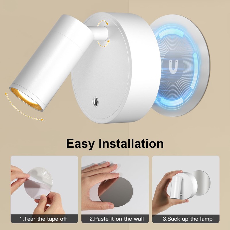 Kimjo Spot Lights Indoor, Rechargeable Plant Spotlight Indoor, Wireless LED