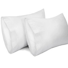 Lirex Pack of 2 cushion covers, 50 x 91 cm, 100% cotton pillowcases, anthracite cushion cover, hypoallergenic, Oeko-Tex certified, white