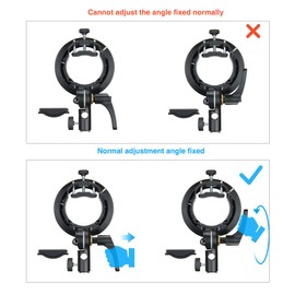Godox S2 Speedlite S-Type Bracket Bowens Mount, for Godox V1 AD200Pro AD400Pro AD200 V860II TT685 TT600 TT350, Precise Tilt Control, Large Handle, Integrated Umbrella Mount