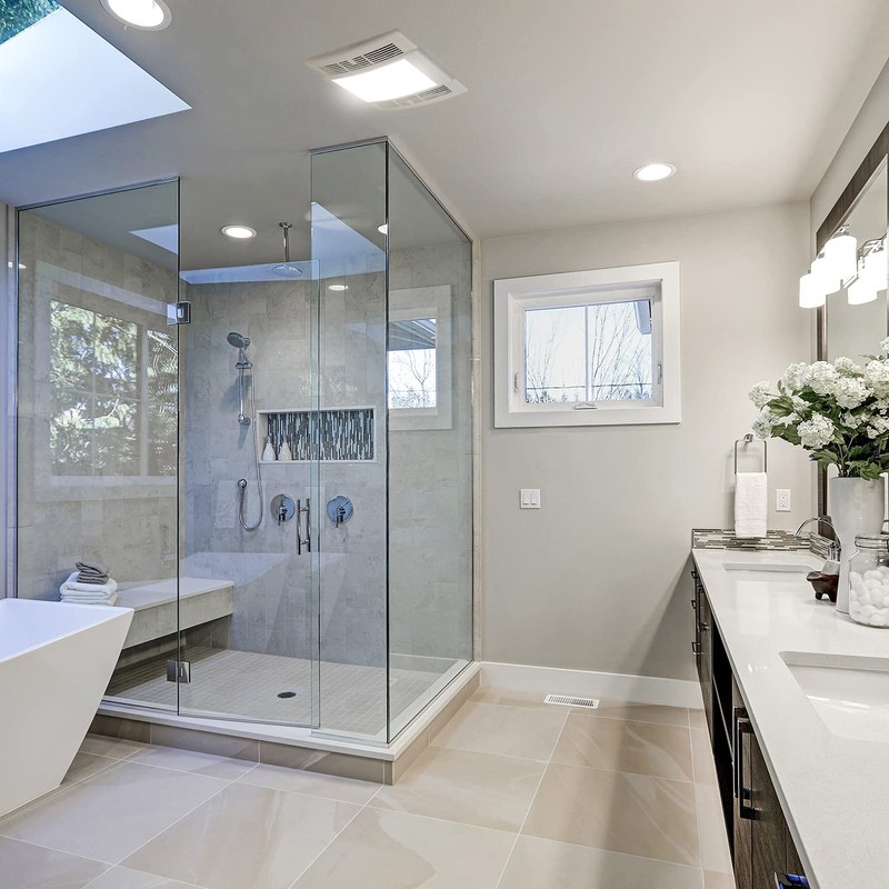 Akicon Bathroom Fan with Light Ultra Quiet 90CFM 1.5Sone Ventilation