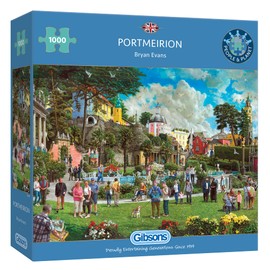 Portmeirion | 1000 Piece Jigsaw Puzzle | Holiday Park Puzzle | Sustainable Jigsaw Puzzle for Adults | Premium 100% Recycled Board | Great Gift for Adults | Gibsons Games