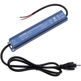FSJEE 12V 60W LED Power Supply, Waterproof IP67 Constant Voltage Transformer 100-130V AC to 12V DC Converter, with 3.28ft US Standard Plug Cable for DC12V LED Lighting Products and IT Equipments
