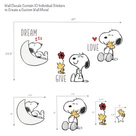 Bedtime Originals Snoopy Love Wall Decals/Stickers w/Woodstock, Stars, & Moon