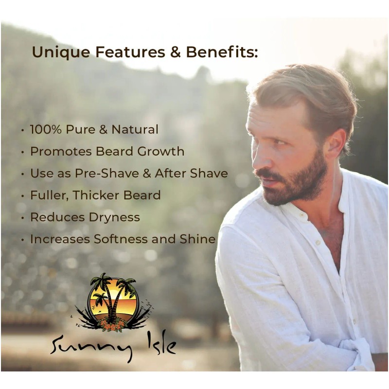 Sunny Isle Jamaican Black Castor Oil Barba Oil, 4 Oz.