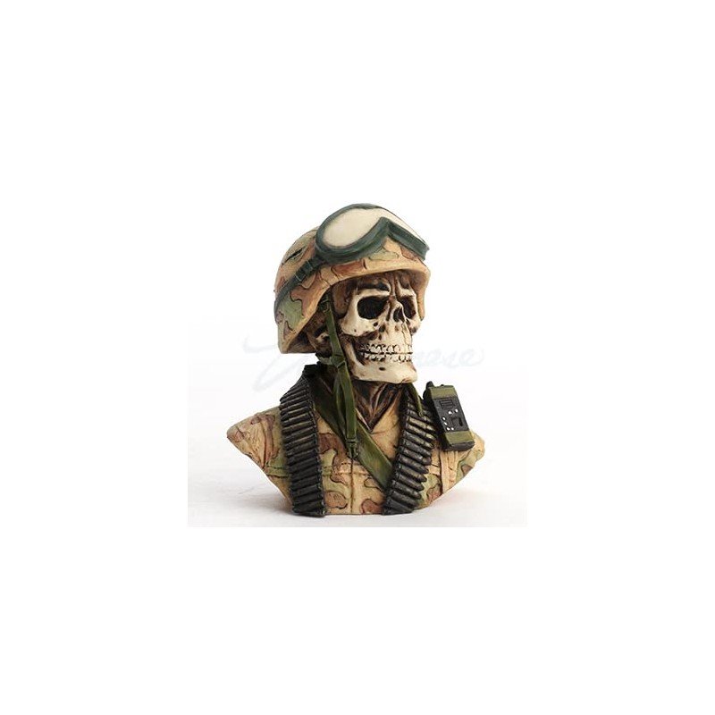 Veronese Design 2 3/4 Inch Military Skeleton Half Bust Miniature