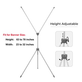 YDisplay X Banner Stand Adjustable Fit Banner Size from 23"X63" to 32"X78" Portable Oxford Bag for Trade Show Exhibition Market,1 Pack