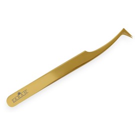 FARAH Volume Lash Tweezer 6A-SA – Professional Angled Lash Separator for 3D, 4D, and 6D Volume Lashes – Precision Pointed Tip – Titanium Coated Surgical Steel