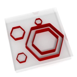 Set of 5 Hexagon Cutters Fondant Polymer Cookie Icing Crafts Clay