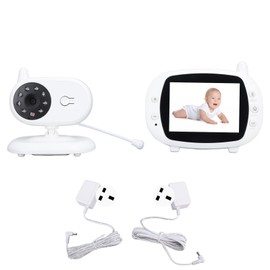 BM850 Baby Video Camera Wireless 2 Way Talk Night Vision 3.5in IPS Screen Night Light Zoom Video Baby Accessory 100‑240V UK Plug