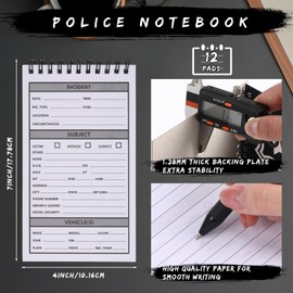 12 Pcs Public Safety Police Field Interview Notebook Report Notepad for Law Enforcement Officer Gifts Ticket Book Notebook Cop Interview Equipment Accessories, 70 Sheets/ 140 Pages(4x7 Inch)