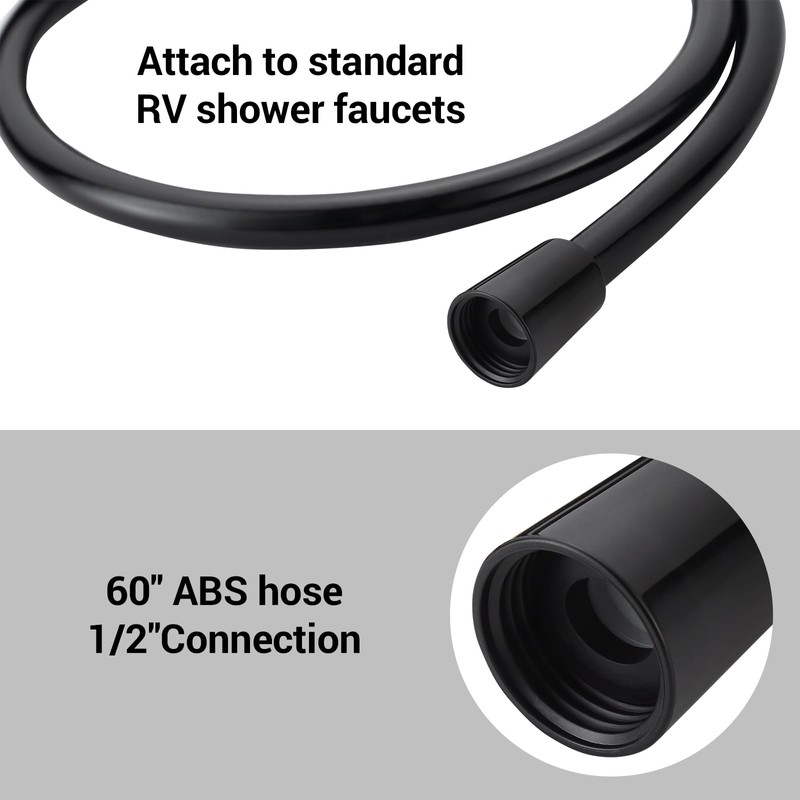 RV Shower Head with Hose - Non-Metallic Outdoor RV Shower
