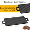 Cast Iron Grill/Griddle, 18’’X9’’ Non-Stick Top Griddle for Gas Grill,