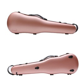 WUQIMUSC 4/4 full size Violin Case Strong Light Carbon fiber box Backpackable Anti-Scratch Shaped Flight case travel violin case for students&adults &beginners (rose)