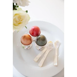 EDZARD Egg Spoon (Length 11 cm) Made of Real Sea Mother of Pearl (Pinctada Maxima), Handmade, 100% Natural Product, Square Top Handle, Mother of Pearl Spoon for Egg and Caviar