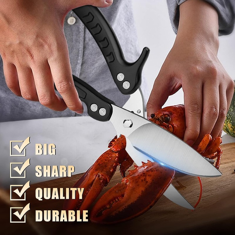 DRAGON RIOT Poultry Shears, Sharp Kitchen Scissors Heavy Duty, Black