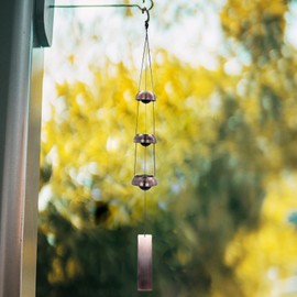 Campana de viento Fengshui, campanillas de viento de cobre rojo y 3 campanas, increíble campanilla de viento conmemorativa para alguien que ama la paz, campanillas de viento de condolencia, regalos al aire libre para regalo de mamá, bendición para el hog