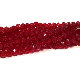 Czech Crystal Glass Beads, CZ Bohemian Faceted Rondelle Glass Beads, 4/6/8/10 mm (Siam, 4x3 mm)