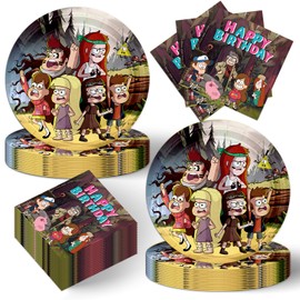 40Pack Falls of Gravity Birthday Party Supplies include 20 plates, 20 napkins for the Falls of Gravity Party Decoration