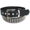foolsGold 3 Row Conical Silver Studded Black Belt Medium