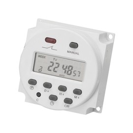 Weekly Programmable Digital Timer Switch Panel Mounted Electrical Timer 16 Independent ON/ OFF Programs for Home Office Lights Fans TV Kitchen Appliances