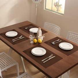 Placemats set of 8 PVC Table Mats Washable Heat Resistant Non Slip Heat Insulation for Kitchen and Dining Room 45CM x 30CM