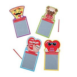 Fun Express Mini Valentine Magic Pads with Pens - Set of 12 - Valentine's Day Exchange Party Favors