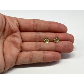 Animal Paw Print Earrings Gold Plated, 925 Sterling Silver