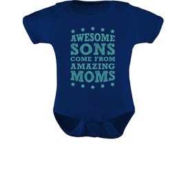Tstars I Have the Best Mom Ever Infant Bodysuit Gift for New Mother Awesome Sons Come from Amazing Moms Newborn Mother's Day Baby Boy Girl Outfit Newborn Navy