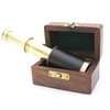 Brass Pocket Telescope - 6" Inch Brass Telescope with Hard-wood