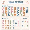 JoyCat Morandi Magnetic Letters Kit 240PCS, Double-Sided Magnetic Board
