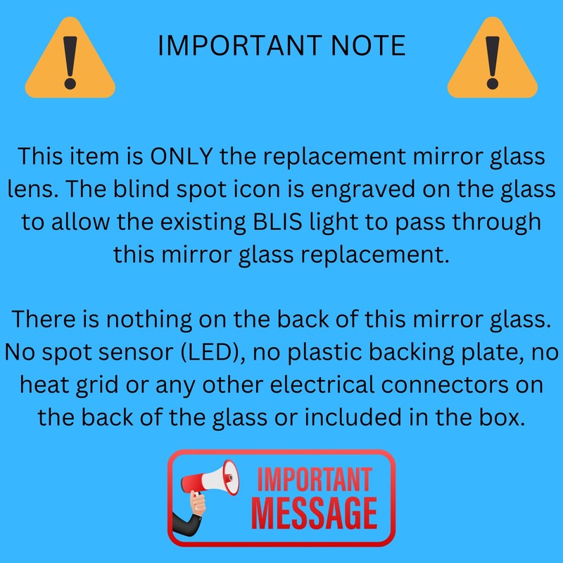 Passenger Side Mirror Replacement Glass + Silicone for 2013-2018 Lexus