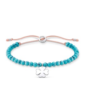 Thomas Sabo 925 Sterling Silver Clover Green Beads Bracelet A1983, Sterling Silver, Not applicable