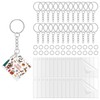 72Pcs Acrylic Keychain Blanks Set, Including 24pieces Clear Acrylic Ornament