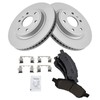 TRQ Front Semi-Metallic Brake Pad & Coated Rotor Kit Compatible