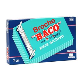 Baco | Broche Metálico Baco para Archivar Documentos - Caja con 50 Broches B-172 de 7cm para Oficinas, Escuelas y Archivos (7 CM)