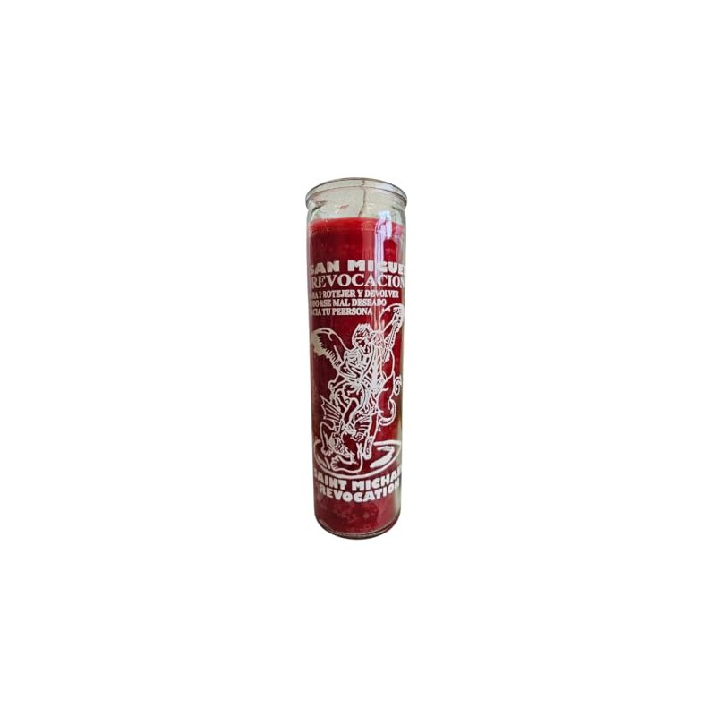 Saint Michael Revocation Red 7 Day Ritual Candle Glass