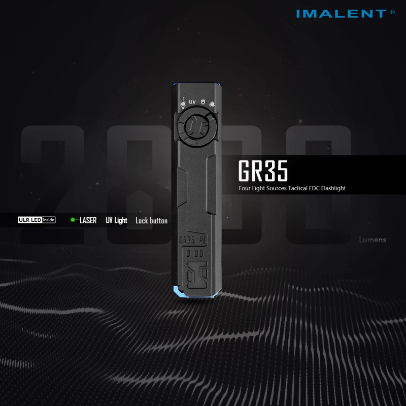 IMALENT GR35 2800 Lumen Flat EDC Flashlight with LED Light,