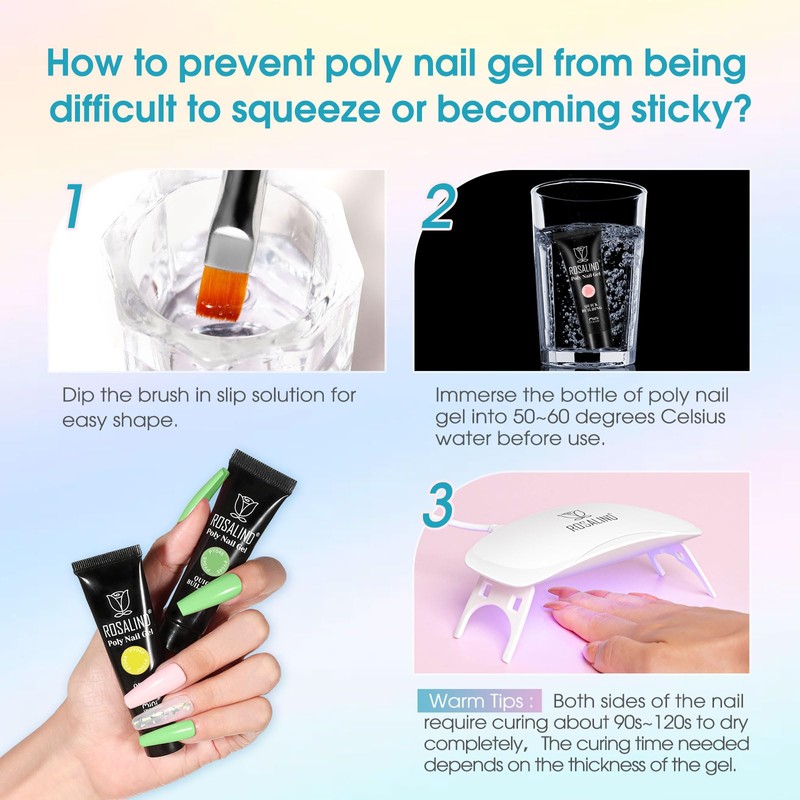 ROSALIND Poly Nail Gel Colors Kit -14 Colors +72 Nail