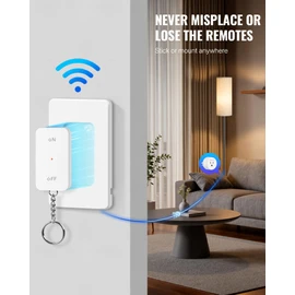 Remote Control Outlet, WILAWELS Wireless Light Switch with Magnetic Base, On Off Remote Outlet Switch for Light, Lamp, Home Appliance, 100ft RF Range, 15A/1875W, Pre-Programmed, FCC Listed W09RC1106
