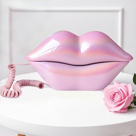 TelPal Corded Landline Phones for Home, Funny Novelty Lip Phone Gift, Wired Mouth Telephone Real Landline Home Office Telephones Furniture Decor