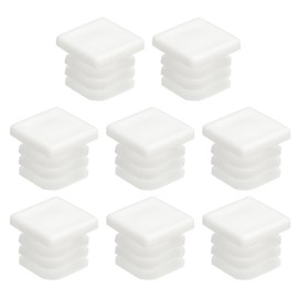 uxcell 8Pcs 16mmx16mm(0.63inch) Plastic Tubing Plug Square Post End Caps for Handrail Stair Newel Guardrail Tube White