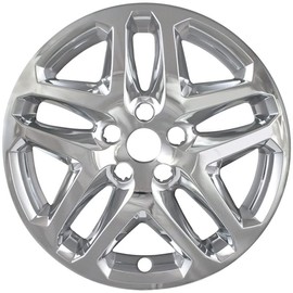 OxGord 17 inch Wheel Skins for 2013-2016 Ford Fusion (Set of 4) Impostor Wheel Covers for 17 inch Chrome ABS Wheels- Auto Tire Replacement Exterior Cap Cover