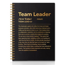 QYUVK Team Leader Definition Gold Foil Hardcover 160 Pages Blank Spiral Notebooks, Inspirational Leadership Gifts for Team Leader Supervisor, Boss's Day Gifts, Thank You Gifts for Manger Mentor