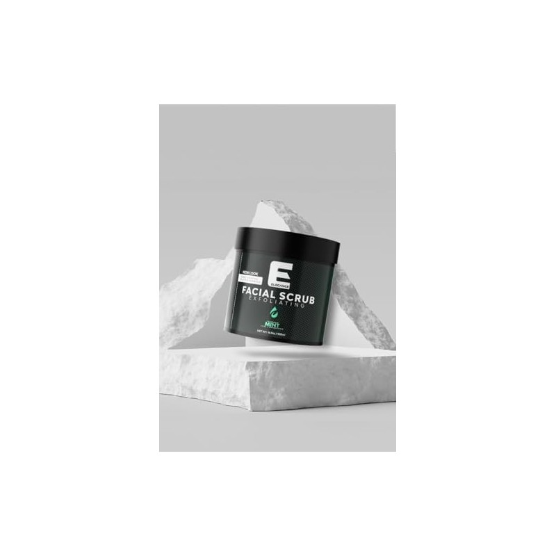 Exfoliante facial natural E Elegance de 9 oz con menta