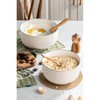 Mikiegy Ceramic Mixing Bowls Set of 2, Nesting Ceramic Embossment