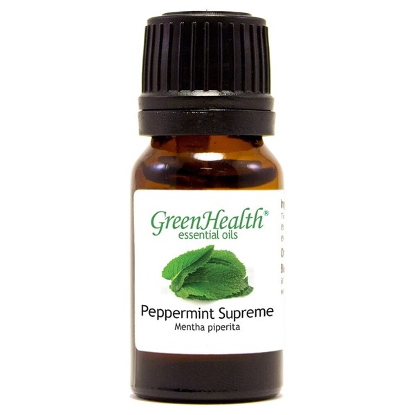 Peppermint (Mentha Piperita) Oil – 1/3 fl oz (10 ml) Glass Bottle – 100% Pure Essential Oil – GreenHealth