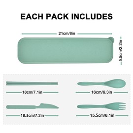 Cutlery Set for 4 People, Camping Cutlery & Travel Cutlery - Robust, Portable and Reusable, Travel Cutlery with Case for Camping, Birthday Party, School, Work