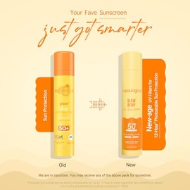 Aqualogica Protector solar Glow+ Dewy Face con SPF 50+ y PA +++ | Protección contra la luz azul y sin fundición blanca | Ayuda a dar una piel brillante con papaya y vitamina C | 1.76 onzas
