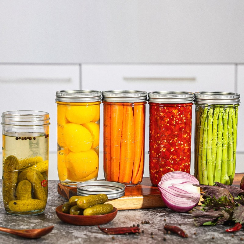 24 oz Wide Mouth Mason Jars - Canning Jars with
